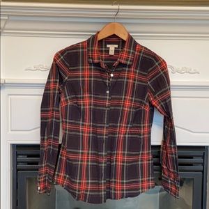 J. Crew perfect shirt in Stewart tartan